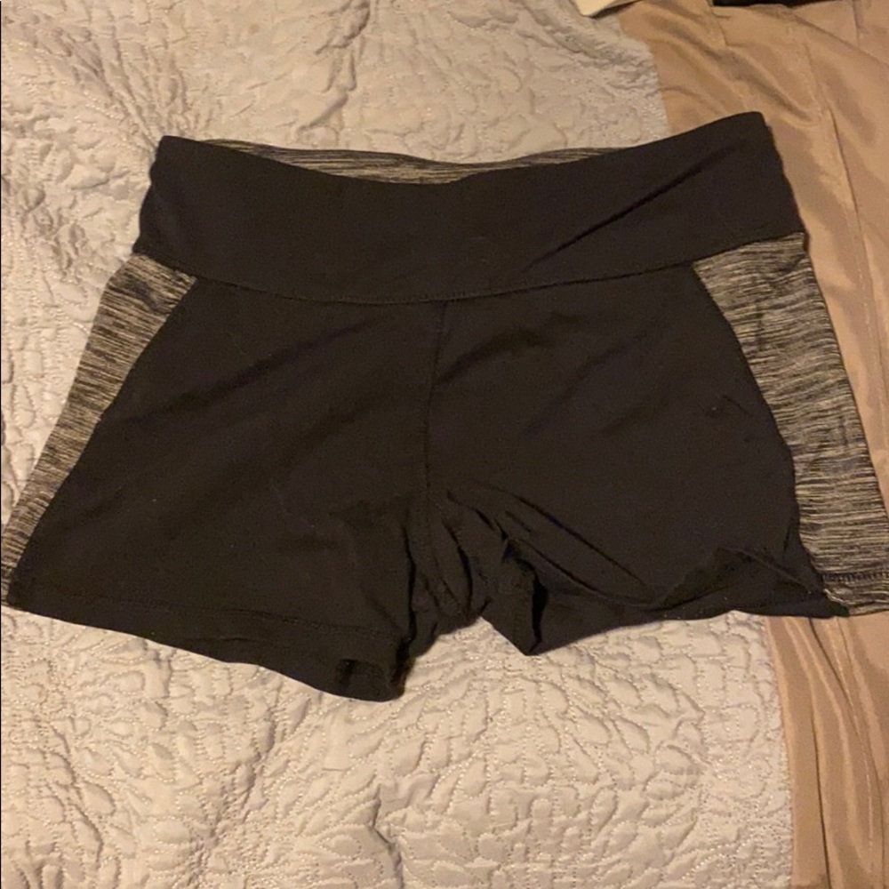 Black and grey spandex shorts